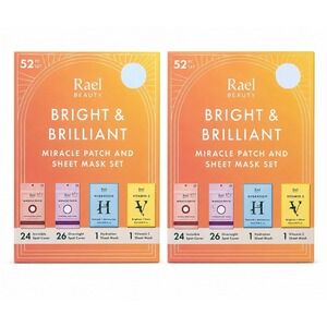 Rael Bright & Brilliant‎ Miracle Patch & Sheet Mask Set 52pc Each Box, Lot Of 2